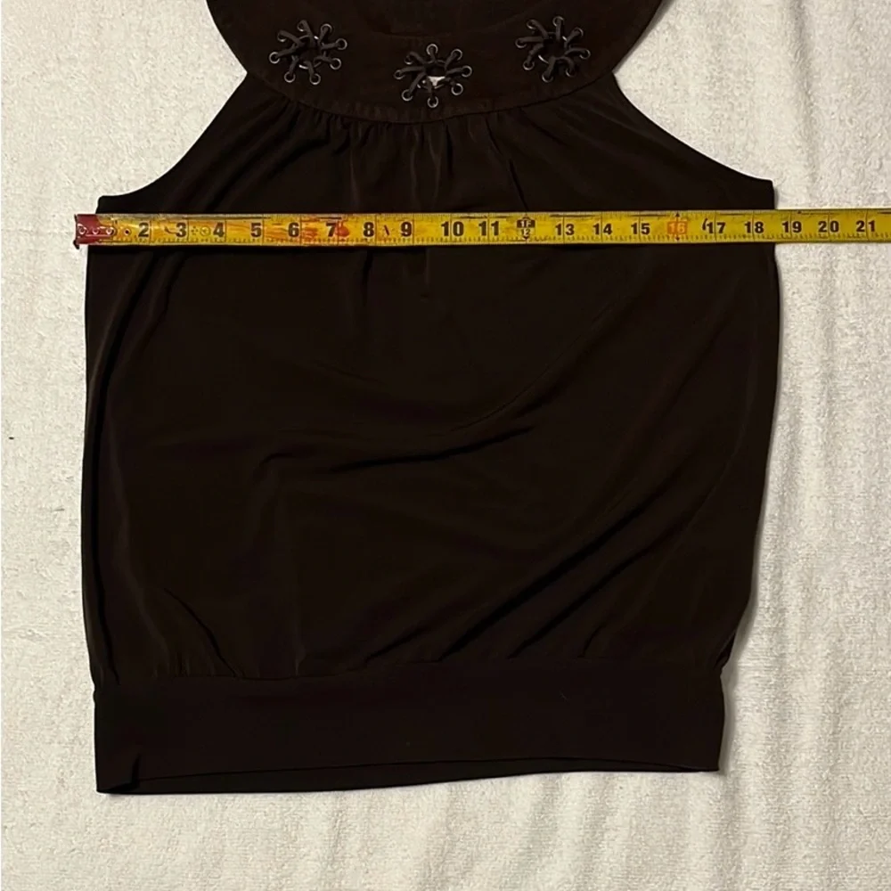 MICHAEL KORS Embellished Brown Sleeveless Top